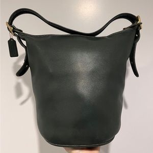 Green Vintage Coach Duffle Bucket Bag 9085
